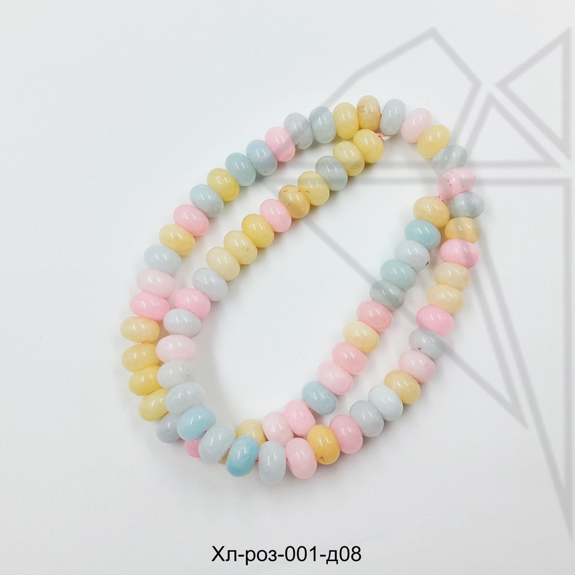 Халцедон (агат) МИКС рондель гладкий 1/2 нити 8 мм