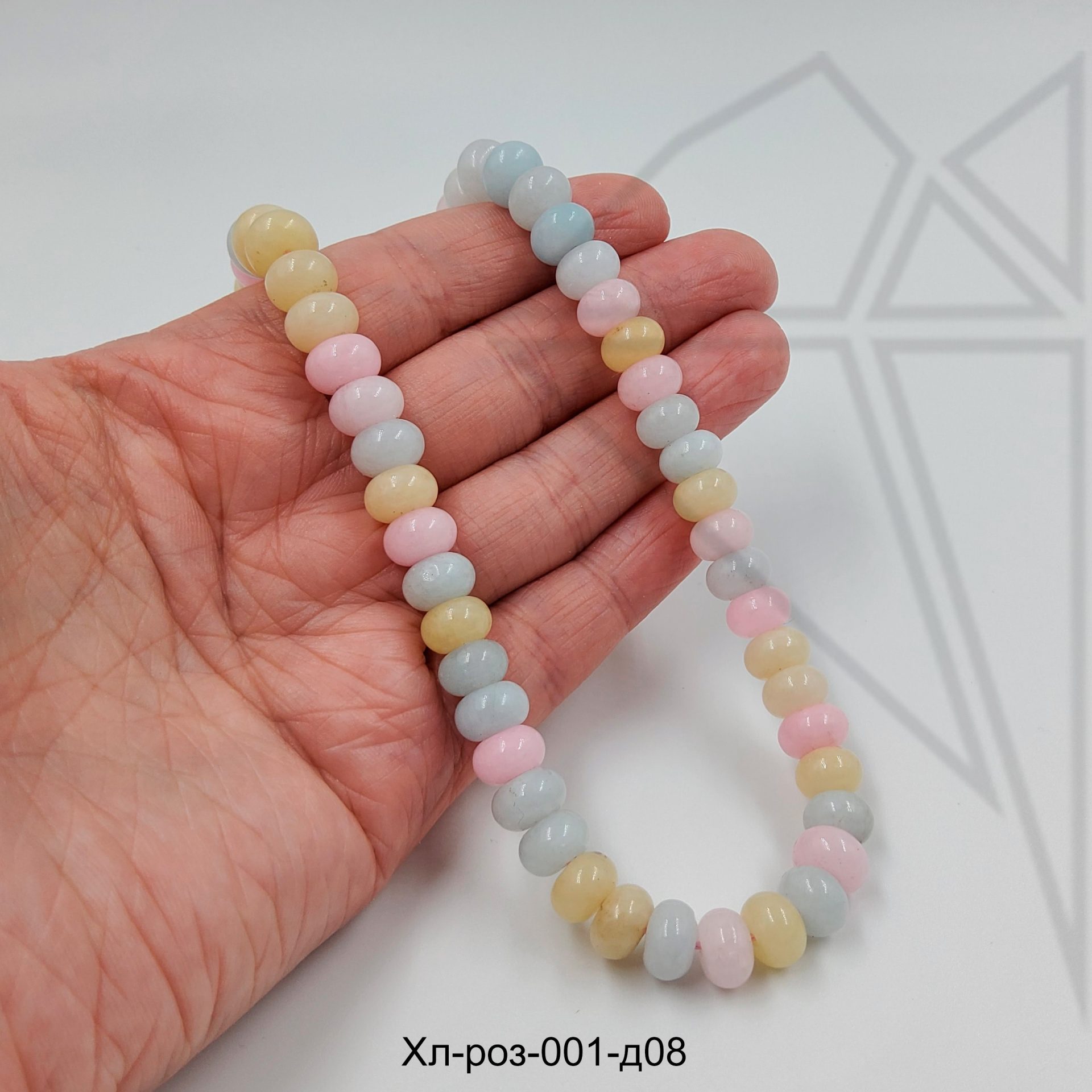 Халцедон (агат) МИКС рондель гладкий 1/2 нити 8 мм