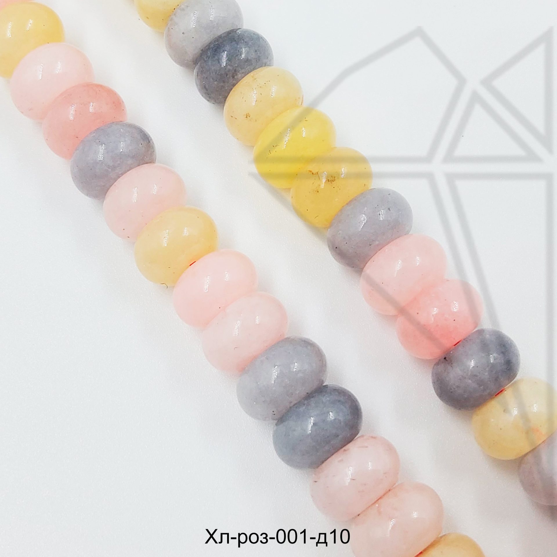 Халцедон (агат) МИКС рондель гладкий 1/2 нити 10 мм