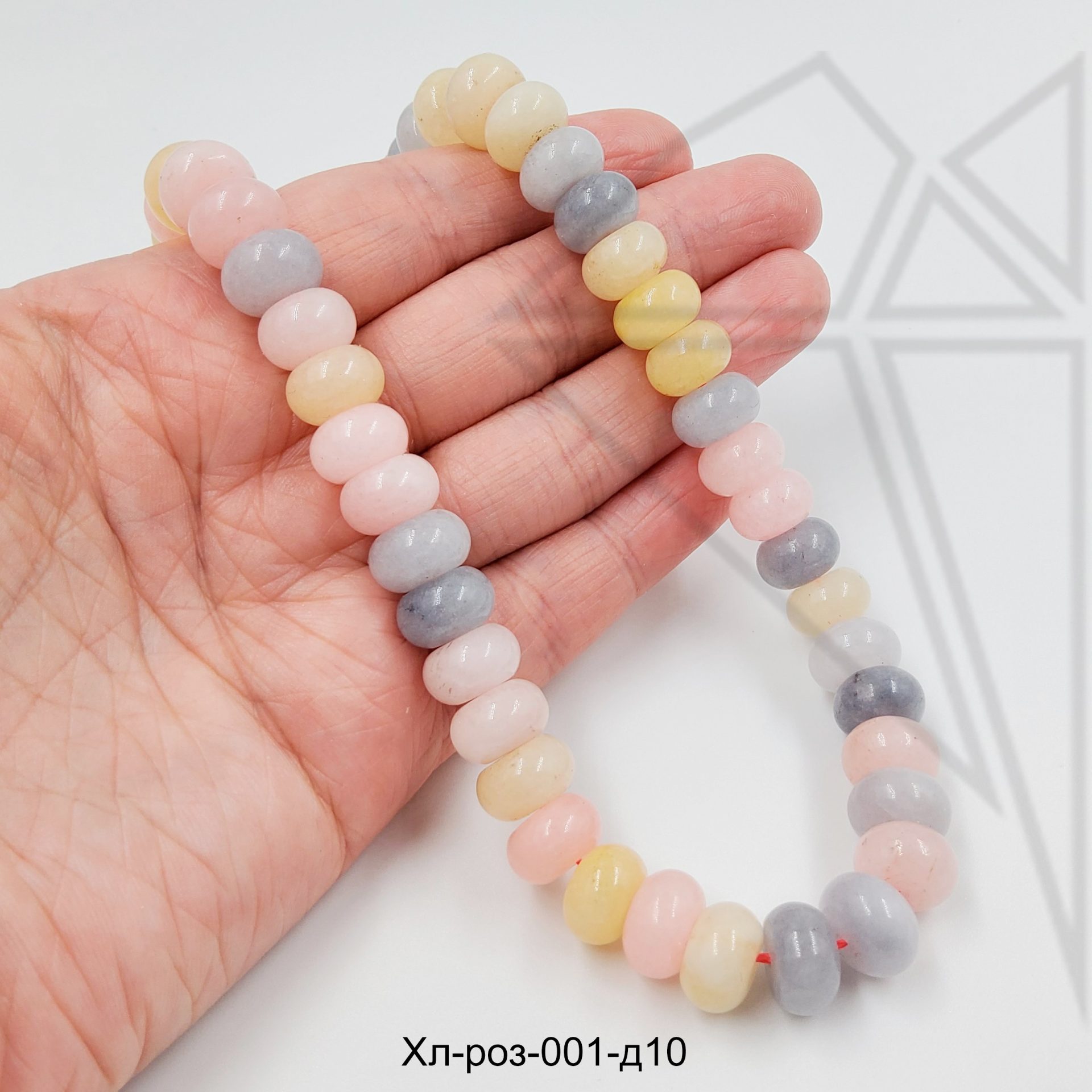 Халцедон (агат) МИКС рондель гладкий 1/2 нити 10 мм