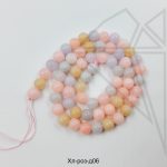 Халцедон (агат) МИКС круглый гладкий 1/2 нити 8 мм