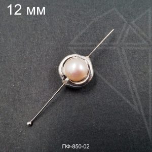 Жемчуг натуральный 1 шт 12 мм (родий)