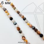 Агат бамбуковый круглый огранка 6 мм нить