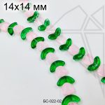 Стеклянные бусины Цветок светло-розовый 1/2 нити