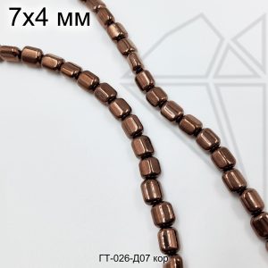 Гематит прямоугольный коричневый 7х4 мм НИТЬ