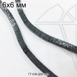 Гематит квадратный черный 6 мм НИТЬ