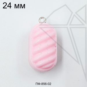 Подвеска конфета розовая 14×24 мм
