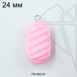 Подвеска конфета ярко-розовая 14×24 мм