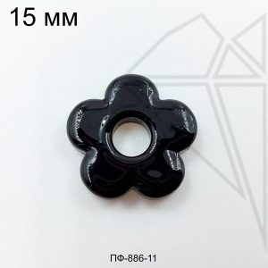 Подвеска цветок черный 15 мм