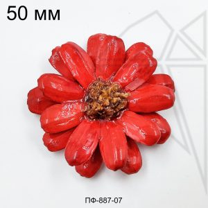 Подвеска цветок красный 50 мм