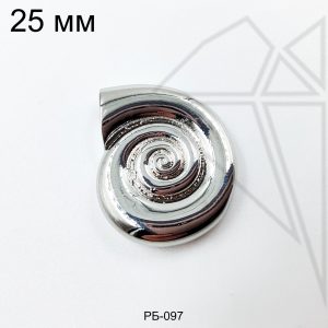 Разделительная бусина ракушка 25х21 мм (родий)