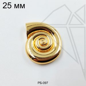 Разделительная бусина ракушка 25х21 мм (золото)