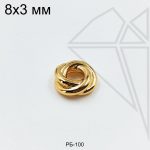 Разделительная бусина плоская витая 8х3 мм (золото)