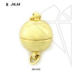 Замок магнитный круглый 8 мм (золото)