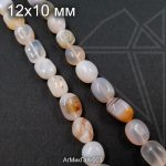 Агат Микс галтовка 12х10 мм 1/2 нити