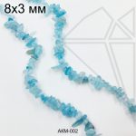 Аквамарин крошка 8х3 мм НИТЬ 40 см