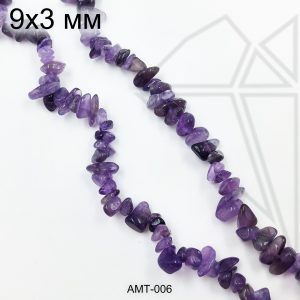 Аметист фиолетовый крошка 9х3 мм НИТЬ 40 см