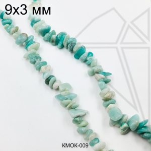 Амазонит крошка 9х3 мм НИТЬ 40 см