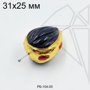 Разделительная бусина фиолетовая 31х25 мм (золото)