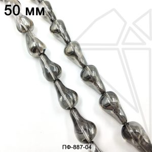 Хрустальные бусины барочные серые 22×13 мм 1/2 нити