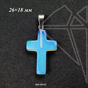Подвеска крест Оалит 26×18 мм (родий)
